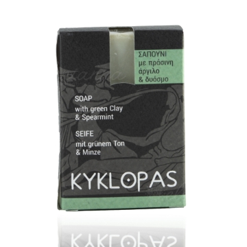 Handmade olive oil Soap with Green Clay & Spearmint 20g Kyklopas Handmade olive oil Soap with Green Clay & Spearmint 20g Kyklopas