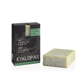 Handmade olive oil Soap with Green Clay & Spearmint 20g Kyklopas Handmade olive oil Soap with Green Clay & Spearmint 20g Kyklopas