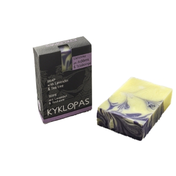 Handmade Olive Oil Soap with lavender & tea tree 120g Kyklopas Handmade Olive Oil Soap with lavender & tea tree 120g Kyklopas