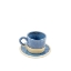 Handcrafted Stoneware Ceramic Coffee Cup with Saucer
