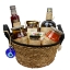 Explore Authentic Greek Flavors: Navarino Icons Premium Food Basket Navarino Icons Premium Greek Food Basket with olive oil, olives, honey, and other gourmet ingredients.