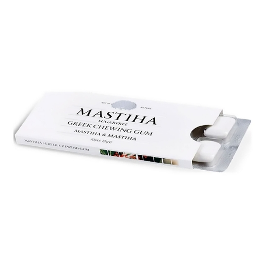 Afbeeldingen van Suikervrije Mastiha Kauwgom met Chios Mastic & Olie - 10 Stuks