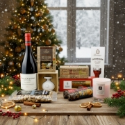 The complete Elenianna Luxury Greek Christmas Box set, displayed with all gourmet products in a festive holiday setting.
