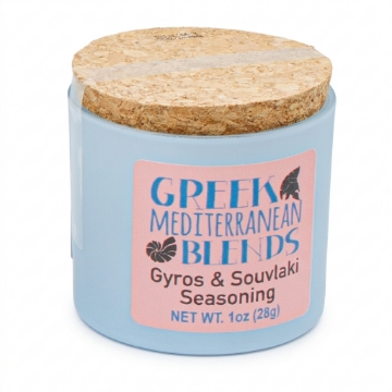 Salt Odyssey Gyros & Souvlaki Kruidenmix - Griekse Mediterrane Kruidenmix 28 g | Wilde Oregano, Tijm, Paprika | Glazen Pot met Kurken Deksel