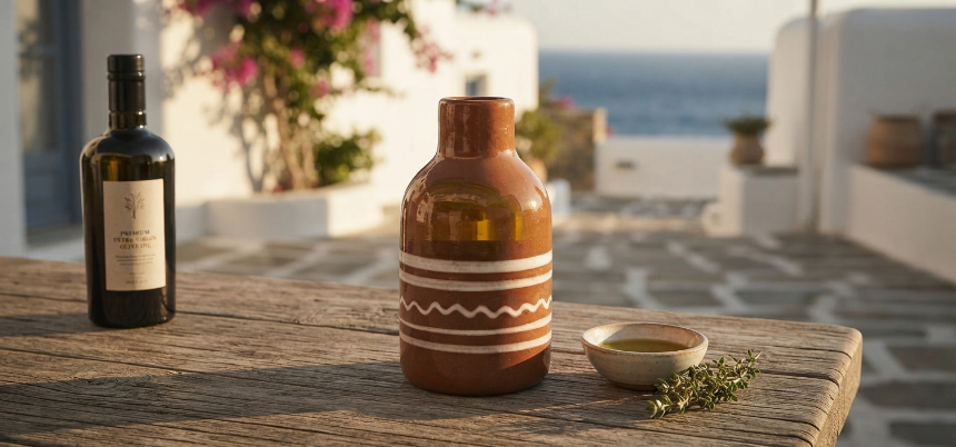 De Kunst van het Bewaren: Een Luxe Gids voor Handgemaakte Sifnos-keramiek en de Ultieme Oliekan