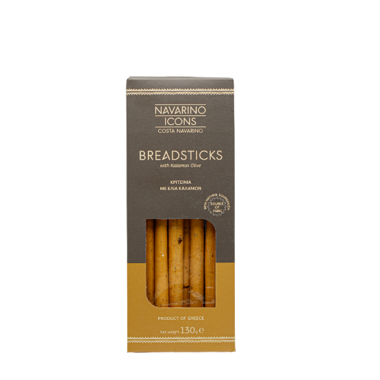 Navarino Icons Sourdough Breadsticks with Kalamon Olive, 130g by Navarino Icons - Primary product photo